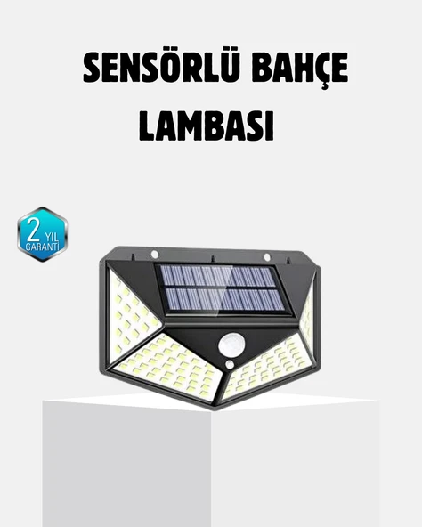 Güneş Enerjili 100 LED Dış Mekan Lamba – Hareket Sensörlü, 2200mAh Bataryalı Solar Aydınlatma ürün görseli 1