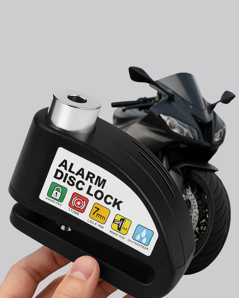 Disk Fren Kilidi Alarmlı Anti Hırsızlık Motosiklet Scooter Bisiklet - Resim 3