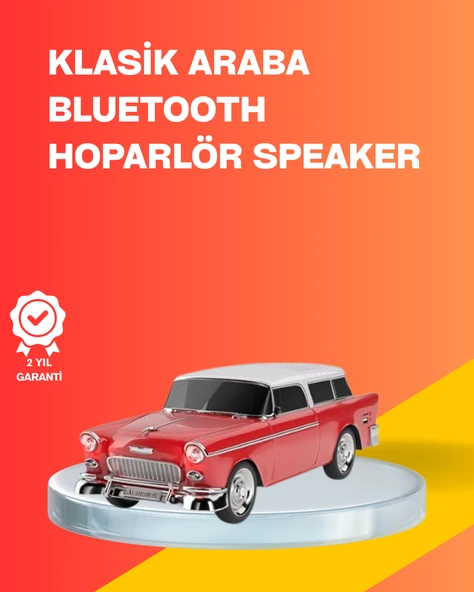 Taşınabilir Klasik Araç Tasarımlı Kablosuz Hoparlör ürün görseli 1