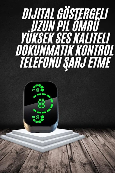 Yeni Nesil Bluetooth Kulaklık Çağrı Cevaplayabilen Dijital Göstergeli Powerbankli ürün görseli 1