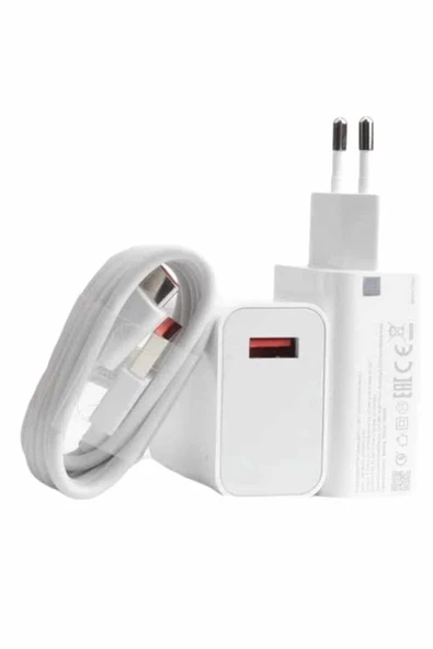 Beyaz Ultra Plus Hızlı Şarj Seti Şarj Adaptörü ve Kablosu 67W ürün görseli 1