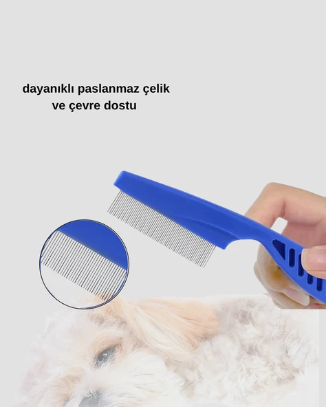 Evcil Hayvan Tüy Bakım Seti – 4’lü Paslanmaz Çelik ve Eco Plastik, Kolay Temizlenebilir ve Dayanıklı - Resim 3