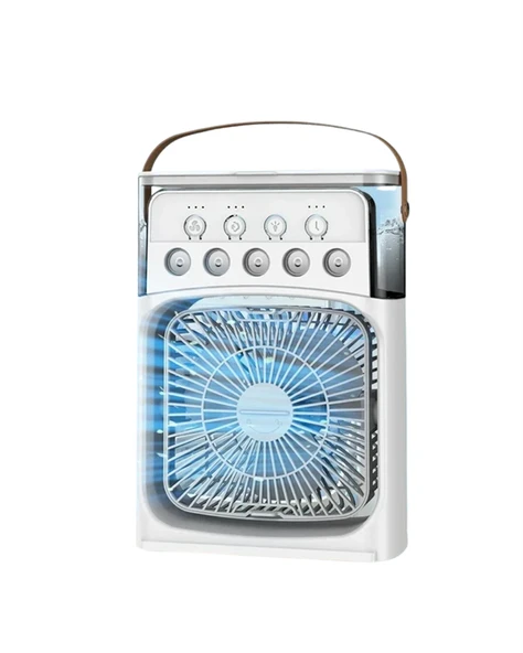 Taşınabilir 3'ü 1 Arada Mini Fan | Nemlendirici + Soğutucu + Gece Lambası - Resim 3