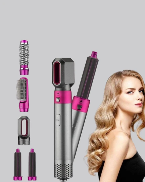 5’i 1 Arada Saç Şekillendirme Seti Negatif İyon Teknolojili ve Hızlı Kurutmalı - Resim 2