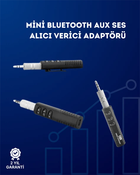 Kablolu Hoparlör ve Kulaklıklar İçin Bluetooth Adaptör | Mini Boy, Klipsli, Taşınabilir ürün görseli 1