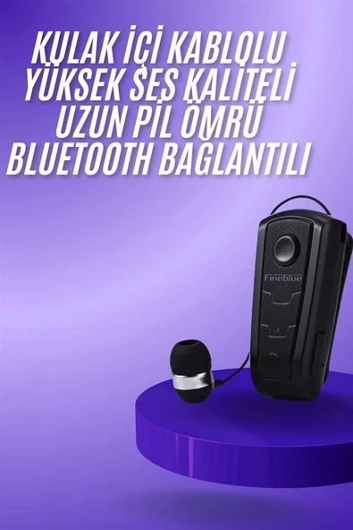 Makaralı Bluetooth Kulakiçi Yaka Kulaklığı Kablosuz Kulaklık ürün görseli 1