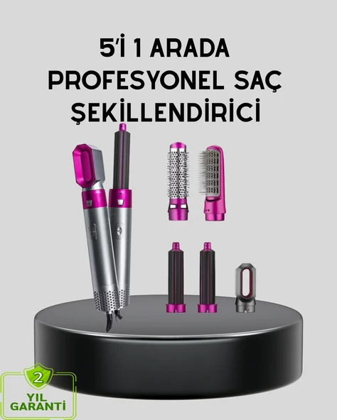 5’i 1 Arada Saç Şekillendirme Makinesi Hızlı Kuruma ve Kuaför Kalitesinde Sonuç ürün görseli 1