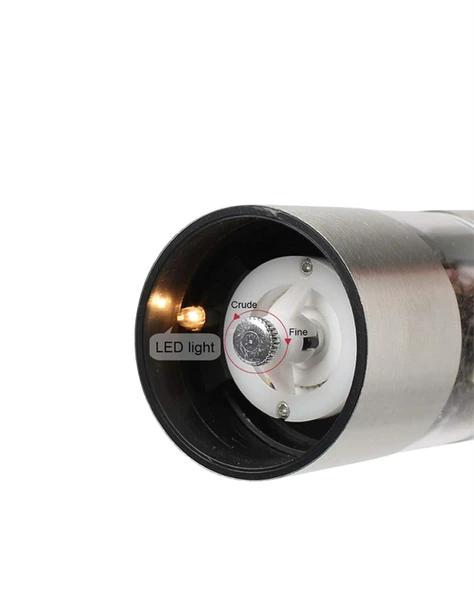 Pil İle Çalışan Elektrikli Baharat Öğütme Cihazı Ergonomik Şeffaf Gövde - Resim 2