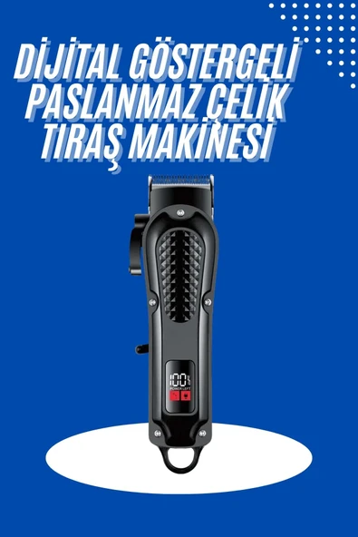 Profesyonel Saç Kesme Aleti Dijital Saç Sakal Tıraş Makinesi Uzun Ömürlü ürün görseli 1