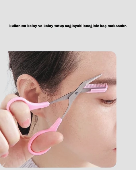 Profesyonel Taraklı Kaş Makası – Evde ve Salon Kullanımına Uygun - Resim 3