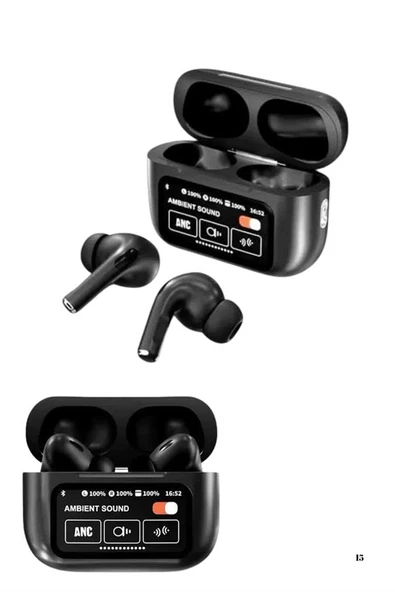 Kulak İçi Bluetooth Kulaklık Ekranlı Müzik Dinleme Çağrı Cevaplama Siyah - Resim 2