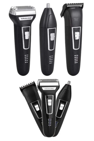 3'lü Set Saç Sakal Kesme Traş Makinesi Burun Kılı Alma Tıraş Makinesi - Resim 3