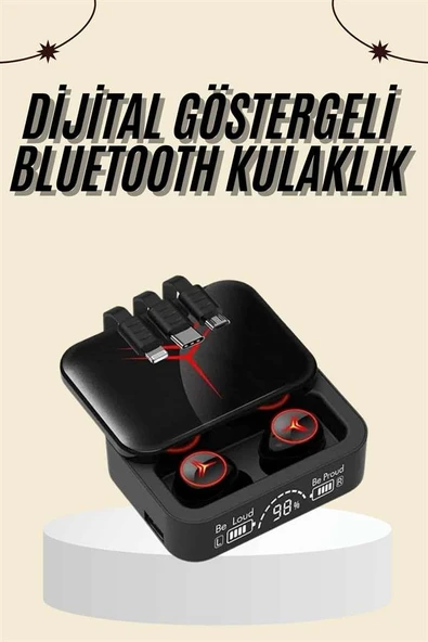 Kablosuz Şarj Göstergeli Powerbank Özellikli Bluetooth Kulaklık Çağrı Cevaplayabilen - Resim 2