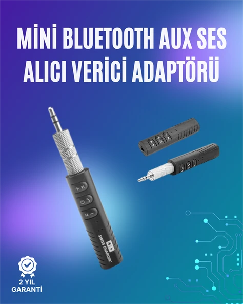 Mini Bluetooth Müzik Alıcısı | Ev & Araç Stereo Sistemlerine Kablosuz Bağlantı ürün görseli 1
