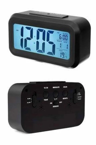 Dijital Masa Saati Takvim Çalar Saat Alarmlı Işıklı Led Ekran Pilli ürün görseli 1