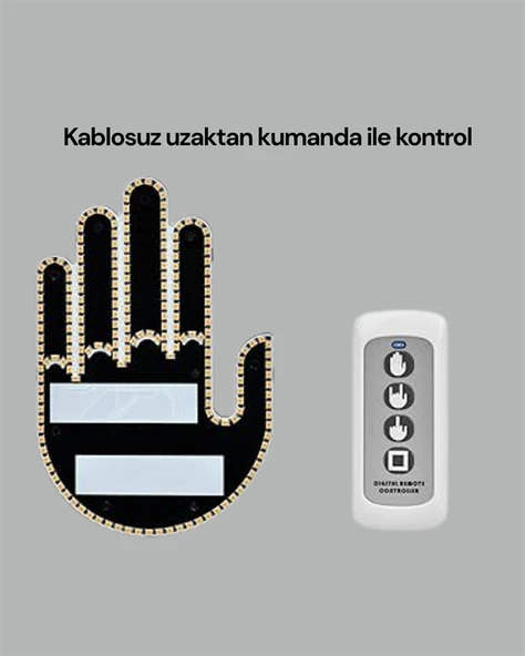 Yüksek Görünürlüklü Otomobil Jest Işığı – 3 Modlu LED Arka Cam Aksesuarı, Pratik ve Eğlenceli ürün görseli 1