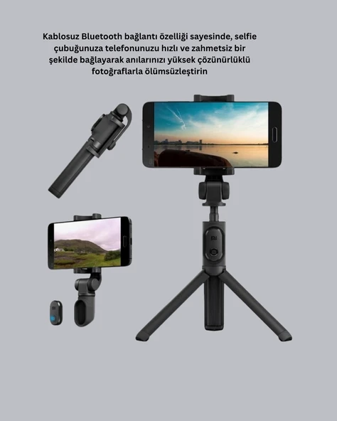 Bluetooth Selfie Çubuğu – Kablosuz, Hafif ve Yüksek Çözünürlüklü Çekim İçin - Resim 3