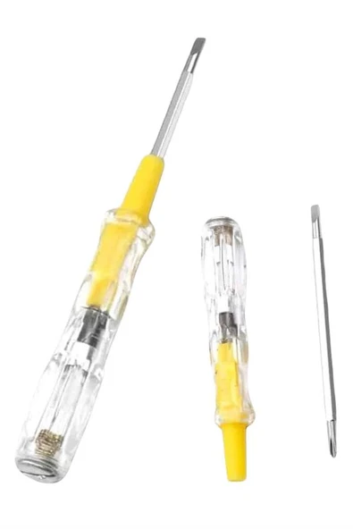 Çift Uçlu Kontrol Kalemi Elektrik Test Kalemi Şeffaf - Resim 3