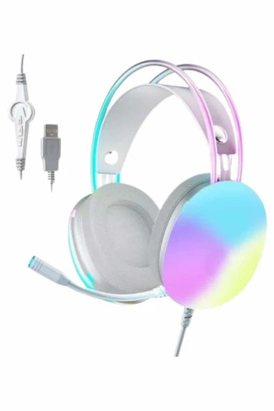 RGB Işıklı Yüksek Ses Kaliteli Kablosuz Kulak Üstü Bluetooth Kulaklık ürün görseli 1