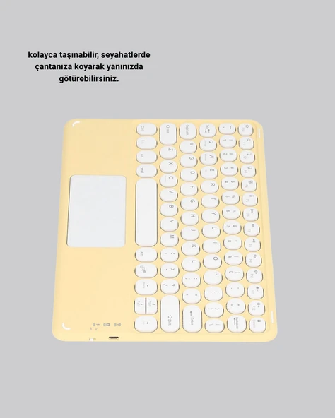 Bluetooth Kablosuz Klavye – İnce Slim Model, Tablet ve Akıllı TV Uyumlu, Sessiz Tuşlu Taşınabilir Klavye - Resim 4