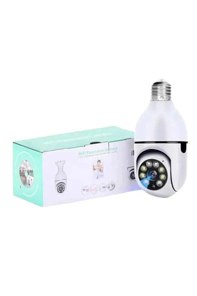 Wifi Güvenlik Kamerası 360 Derece Dönebilen Harekete Duyarlı Gece Görüşlü Ampul ürün görseli 1