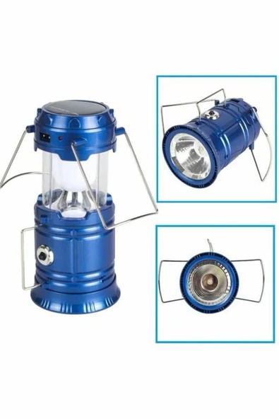 Kamp Lambası Güneş Enerjili Led Lamba Işıldak Şarjlı Powerbank Özellikli - Resim 3