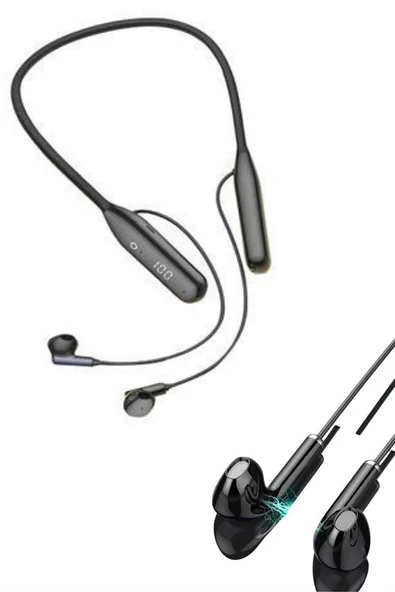 Boyun Bantlı Kablolu Yüksek Ses Kaliteli Bluetooth Kulaklık Uzun Pil Ömrü ürün görseli 1