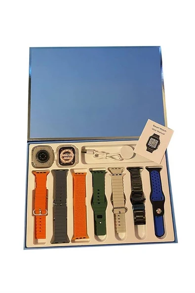 7 Kordonlu Unisex Akıllı Saat Çoklu Kordon Seçeneği Amoled Ekran - Resim 3