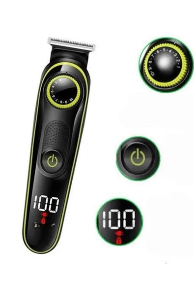 5 Başlıklı Şarjlı Tıraş Makinesi Led Ekran Saç Sakal Ense Tıraşına Uygun Bakım Seti ürün görseli 1