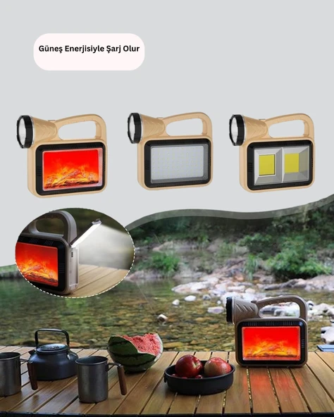 Solar COB Alev Efektli Lamba – Güneş Enerjili, Suya Dayanıklı, Taşınabilir - Resim 5