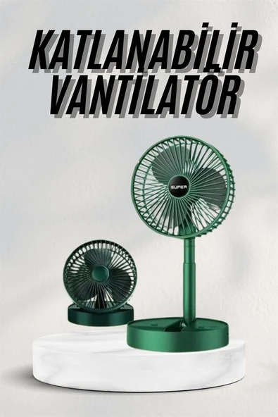 Katlanabilir Teleskopik Şarjlı Fan Masaüstü Soğutucu Vantilatör - Resim 2