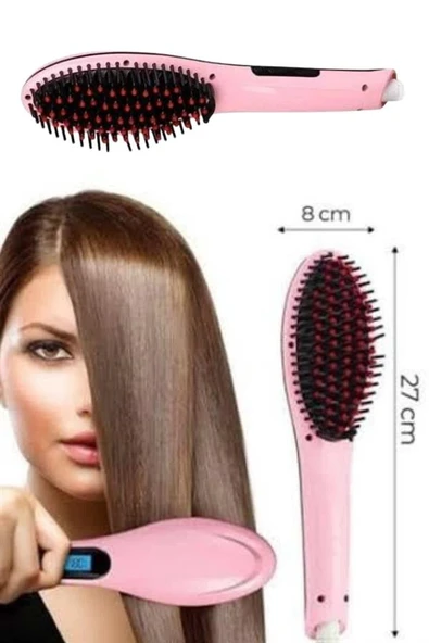 Saç Fırça Akıllı LCD Ekran Pratik Saç Düzleştirici Tarak Pratik Taşınabilir - Resim 2