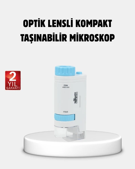 Taşınabilir Eğitim Mikroskobu 80X–200X LED Işıklı ve Darbeye Dayanıklı ürün görseli 1