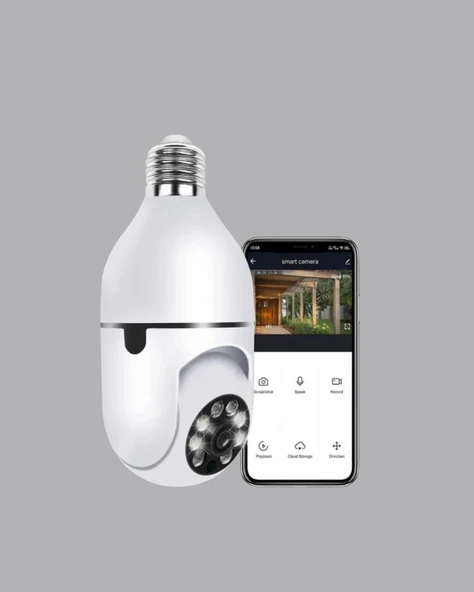 Akıllı Duy Kamera 360 Derece Dönebilir ve PTZ Teknolojili - Resim 4