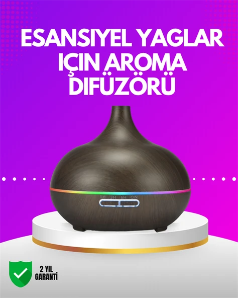 Zamanlayıcılı ve Otomatik Kapanmalı Aromaterapi Nemlendirici Difüzör ürün görseli 1