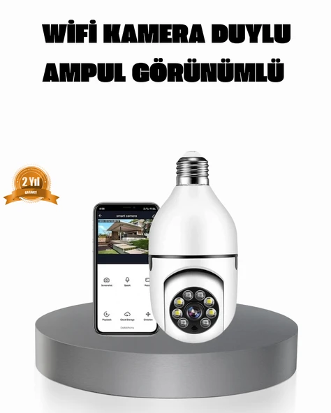 360° Akıllı Güvenlik Kamerası – Duya Takılabilir, Wi-Fi Bağlantılı, Hareket Sensörlü ürün görseli 1