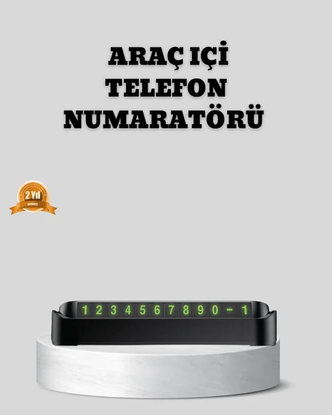Çevirmeli Araç İçi Park Numaratörü – Alüminyum Gri, Kolay Montaj ve Net Görünüm ürün görseli 1