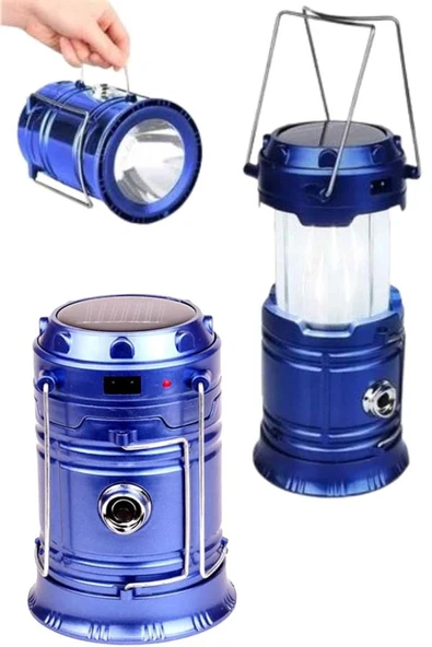 Kamp Feneri Şarj Edilebilir Güneş Enerjili Işıldak USB Şarjlı ürün görseli 1