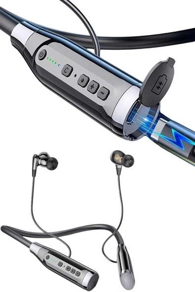 Bluetooth Kulaklık 120 Saat Kullanım Süresi Boyun Askılı Bluetooth Kablosuz Kulaklık ürün görseli 1