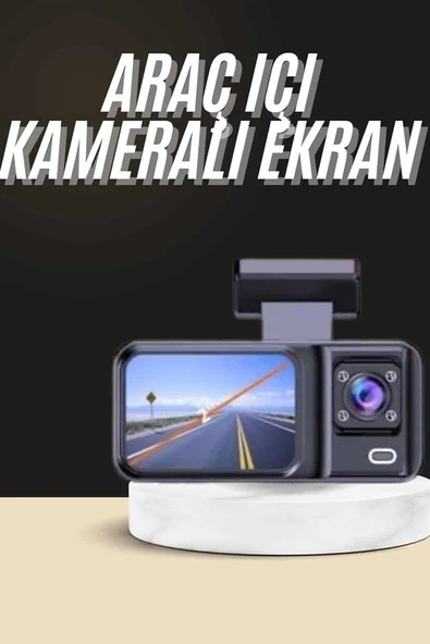 1080p Sürüş Kaydedici 2 İnç Araç Araba Ön İç Arka DVR IPS Ekran - Resim 2