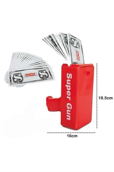 Kırmızı Çocuklara Özel Para Fırlatma Makinesi Para Saçma Tabancası - Resim 4