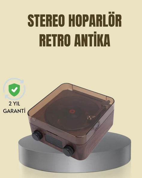 Saatli Gece Işıklı Hoparlör – Modern ve Vintage Tasarım ürün görseli 1