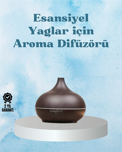 Sessiz Çalışan Aromaterapi Difüzörü – 4 Zaman Ayarlı, 7 Renkli Işık Seçeneği ürün görseli 1