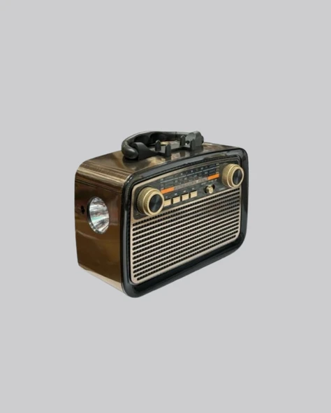 LED’li Nostaljik Bluetooth Hoparlör – Vintage Tasarım, Ahşap Doku ürün görseli 1