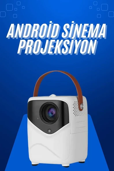 HD Ayaklı Portatif Projeksiyon Cihazı Android İşlemcili Sinema Projektörü ürün görseli 1