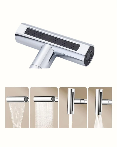 Krom Kaplamalı Çok Fonksiyonlu Musluk Başlığı | Paslanmaz Malzeme ürün görseli 1