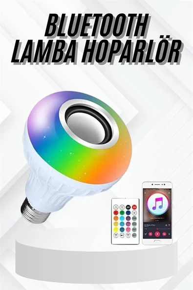 Lamba Hoparlör Ampül Görünümlü Renk Değiştirebilen Android ve İOS Uyumlu - Resim 2