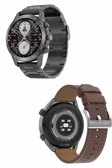 Erkeklere Özel Akıllı Saat Çelik Kordon Bluetooth Bağlantılı İOS ve Android Uyumlu - Resim 4