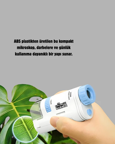 LED Işıklı Mikroskop 80X–200X Zoom Eğitici Bilim Seti ve Taşınabilir - Resim 2