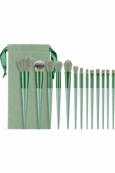 13 Parça Makyaj Fırça Seti Far Kontür Aydnlatıcı Fırçası İz Bırakmaz Hafif ve Yumuşak - Resim 3